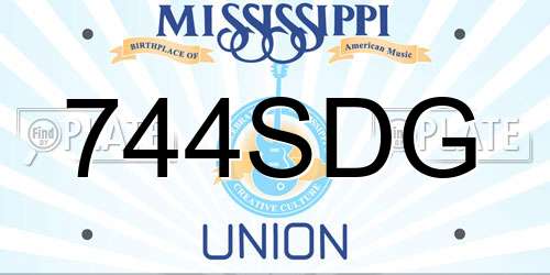744SDG Mississippi License Plate