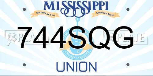 744SQG Mississippi License Plate