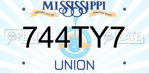 744TY7 Mississippi License Plate