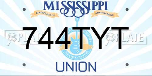 744TYT Mississippi License Plate