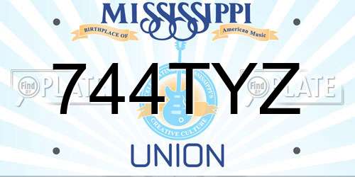 744TYZ Mississippi License Plate