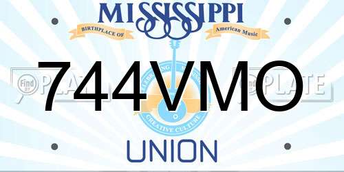 744VMO Mississippi License Plate