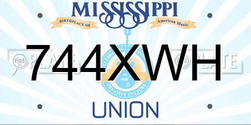 744XWH Mississippi License Plate
