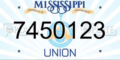 7450123 Mississippi License Plate