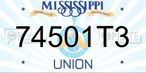 74501T3 Mississippi License Plate