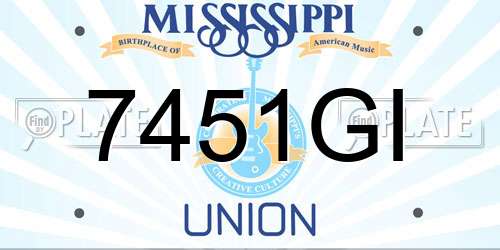7451GI Mississippi License Plate
