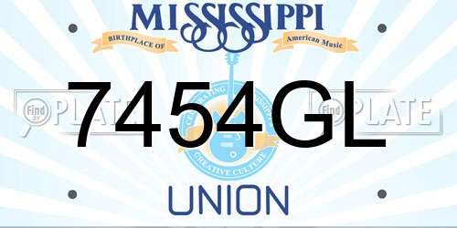 7454GL Mississippi License Plate