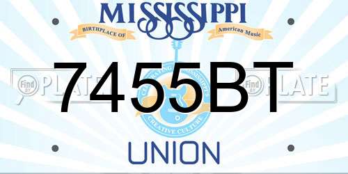 7455BT Mississippi License Plate