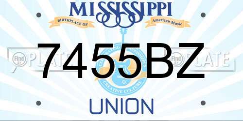 7455BZ Mississippi License Plate