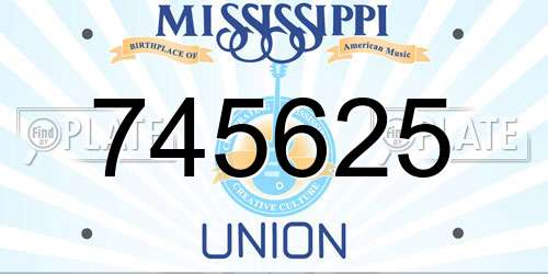 745625 Mississippi License Plate