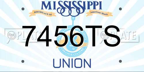 7456TS Mississippi License Plate