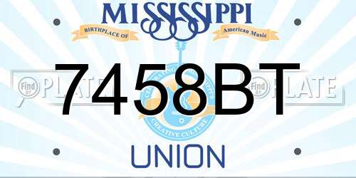 7458BT Mississippi License Plate