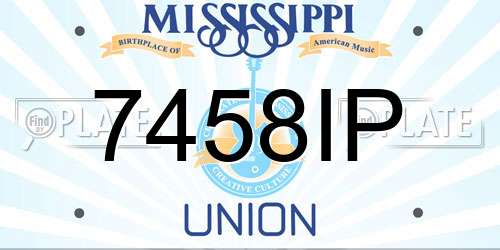 7458IP Mississippi License Plate