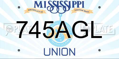 745AGL Mississippi License Plate