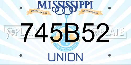 745B52 Mississippi License Plate