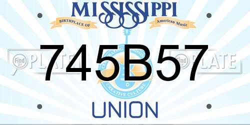 745B57 Mississippi License Plate