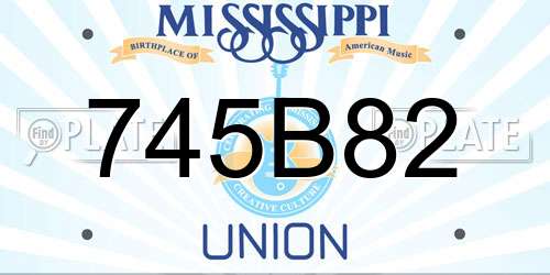745B82 Mississippi License Plate