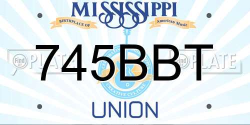 745BBT Mississippi License Plate