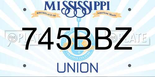 745BBZ Mississippi License Plate
