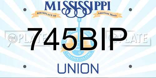 745BIP Mississippi License Plate