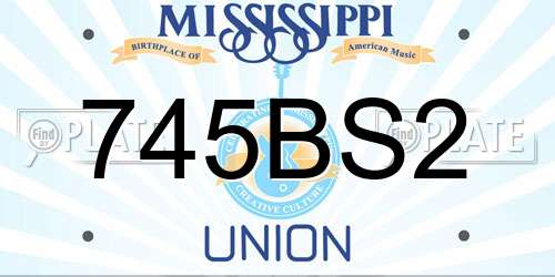 745BS2 Mississippi License Plate