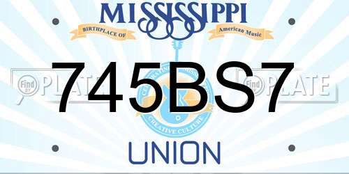 745BS7 Mississippi License Plate