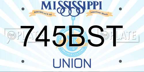 745BST Mississippi License Plate
