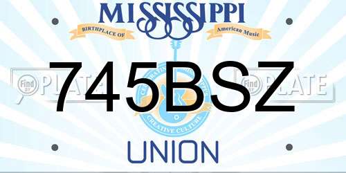 745BSZ Mississippi License Plate
