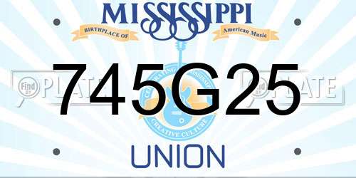 745G25 Mississippi License Plate