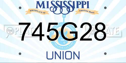 745G28 Mississippi License Plate