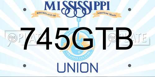 745GTB Mississippi License Plate