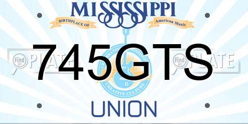 745GTS Mississippi License Plate