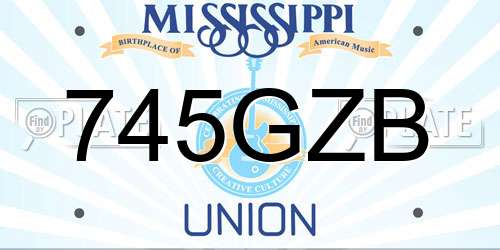 745GZB Mississippi License Plate