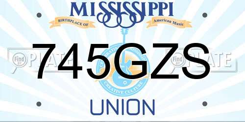 745GZS Mississippi License Plate