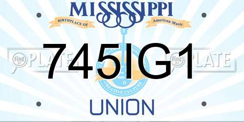 745IG1 Mississippi License Plate