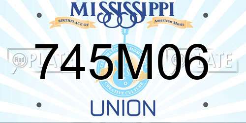 745M06 Mississippi License Plate