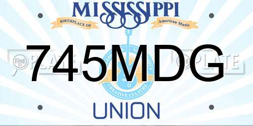 745MDG Mississippi License Plate