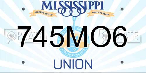 745MO6 Mississippi License Plate