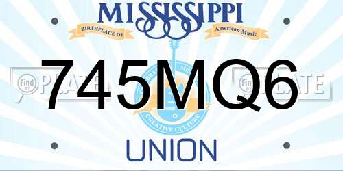 745MQ6 Mississippi License Plate
