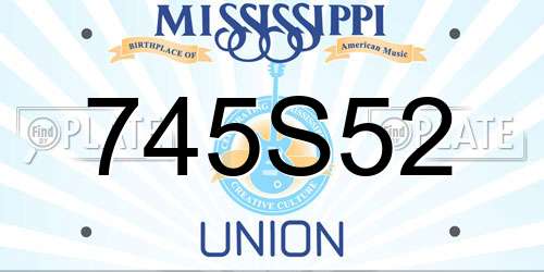745S52 Mississippi License Plate