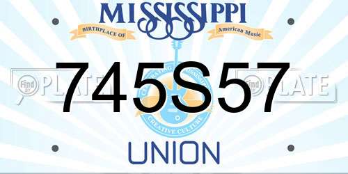 745S57 Mississippi License Plate