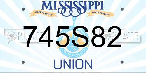 745S82 Mississippi License Plate