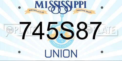 745S87 Mississippi License Plate