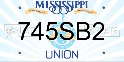 745SB2 Mississippi License Plate