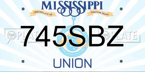 745SBZ Mississippi License Plate