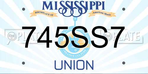 745SS7 Mississippi License Plate