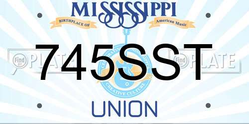 745SST Mississippi License Plate