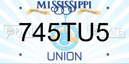 745TU5 Mississippi License Plate