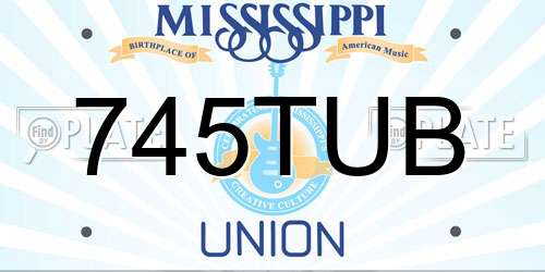 745TUB Mississippi License Plate