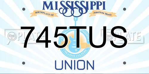 745TUS Mississippi License Plate